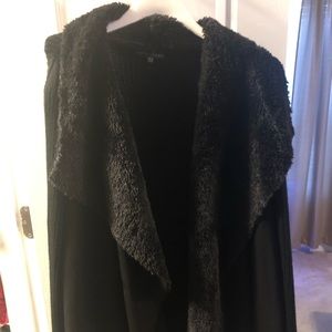 Faux fur cardigan sweater
